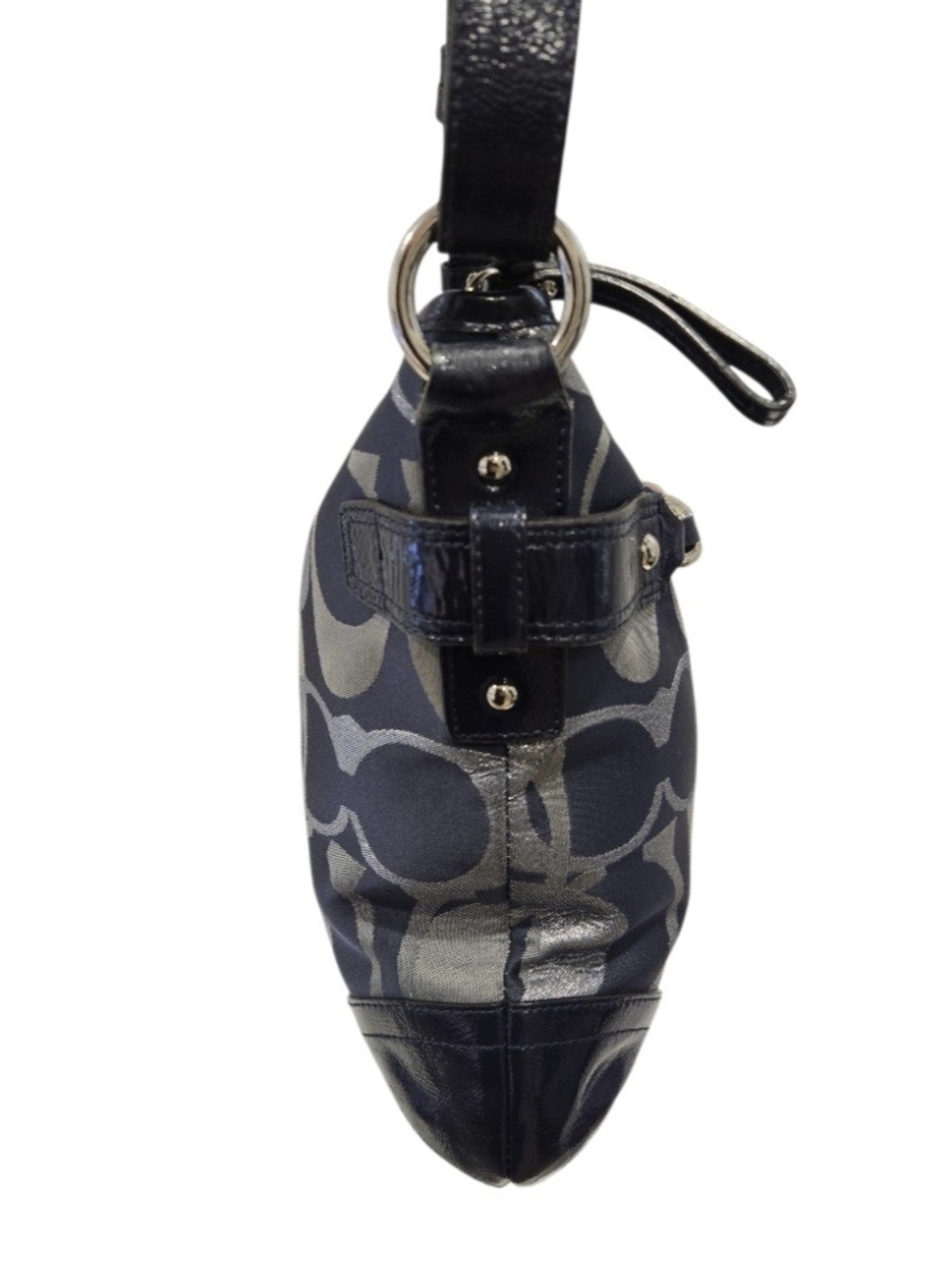 Coach Optic Navy Metallic Signature Shoulder Bag/Crossbody - Picture 4 of 12